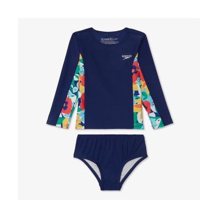 Speedo Girls Toddler L/S Rashguard Set