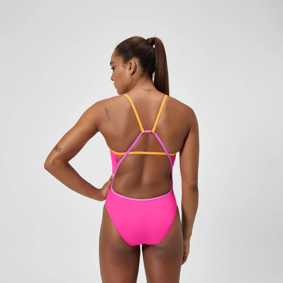 Speedo Women's Solid Tri Back One Piece