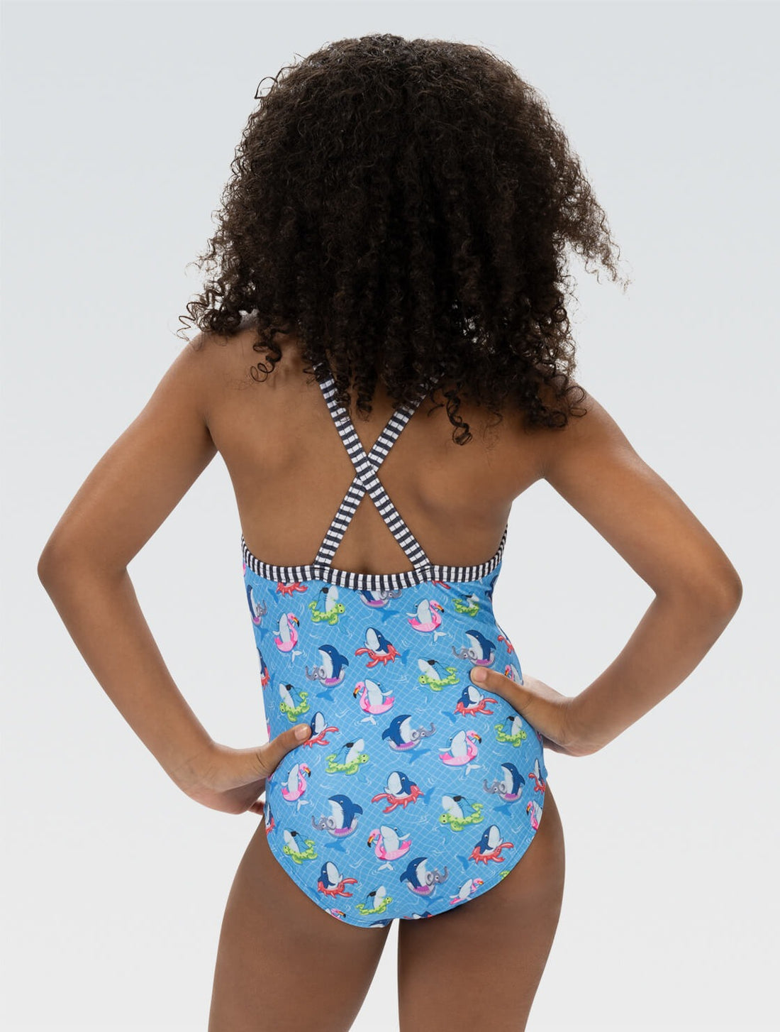 Dolfin Uglies Girls' Fin Floats Criss-Cross Back One Piece Swimsuit