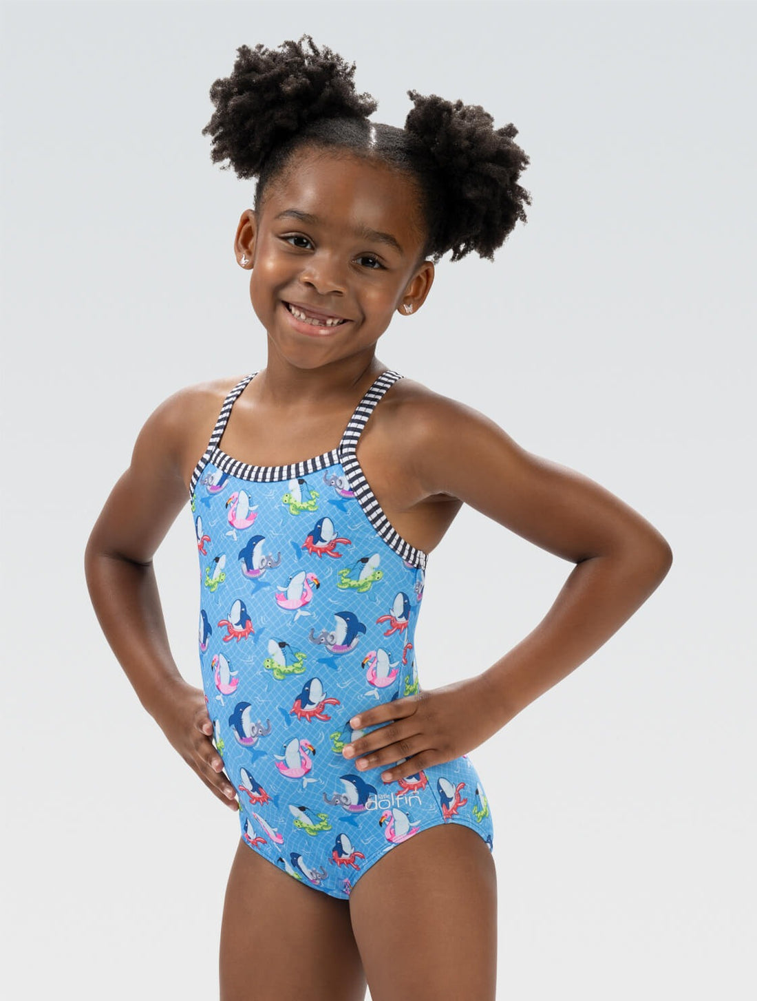 Dolfin Little Girls' Fin Floats One Piece Swimsuit